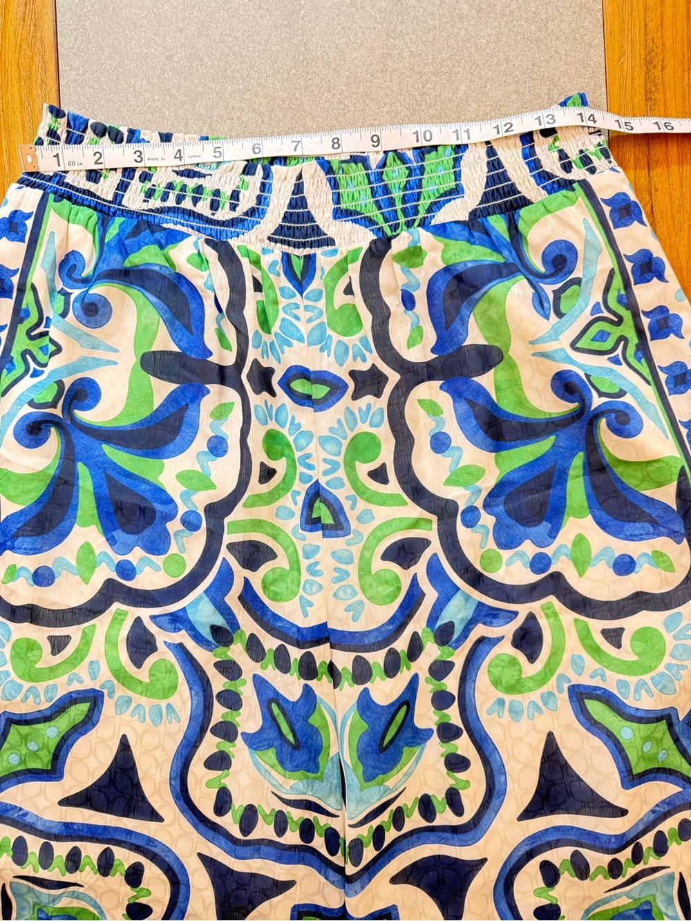 Current Air Los Angeles Boho Breeze High Rise Tile Print Palazzo Pants Large NWT - Picture 5 of 10